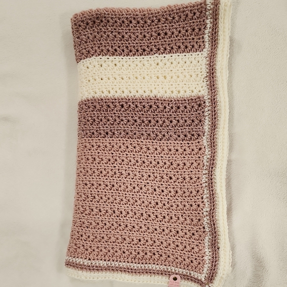 Other - Handmade Crochet Blanket in Pink and Cream